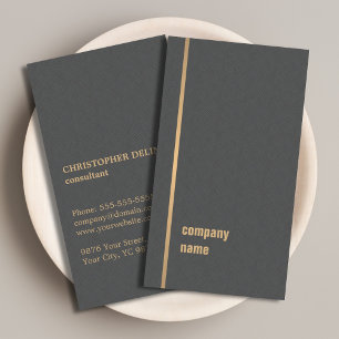 Modern legant Texture Grey Faux Gold Consultant Visitekaartje