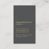 Modern legant Texture Grey Faux Gold Consultant Visitekaartje (Achterkant)