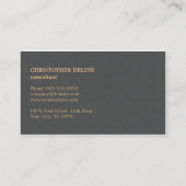 Modern legant Texture Grey Faux Gold Consultant Visitekaartje (Achterkant)