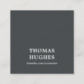 Modern legant textuur grijs witconsultant vierkante visitekaartje (Voorkant)