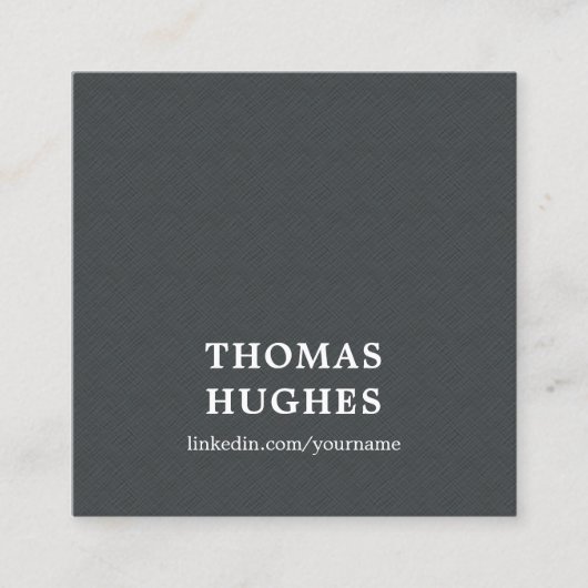 Modern legant textuur grijs witconsultant vierkante visitekaartje (Voorkant)