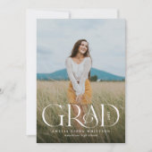 Modern legant type bedekking twee foto-Afstuderen Aankondiging (Voorkant)