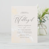 Modern legant Waterverf Script Wedding Kaart (Staand voorkant)