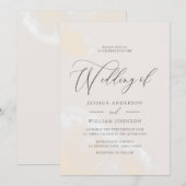Modern legant Waterverf Script Wedding Kaart (Voorkant / Achterkant)