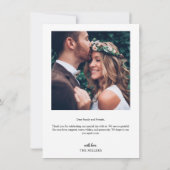 Modern legant Weddenschap Bedankt voor je fotokaar (Achterkant)