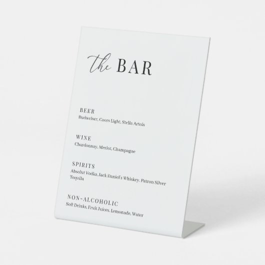 Modern legant Weddenschap Het balkmenu Pedestal Si Reclamebord Met Voetstuk (Voorkant)