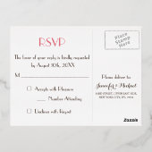 Modern legant Weddenschap RSVP Roos Gold Folie Uitnodiging Briefkaart (Achterkant)