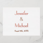 Modern legant Weddenschap RSVP Roos Gold Folie Uitnodiging Briefkaart (Voorkant)