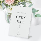 Modern legant Wedding Open Bar Deal Sign Reclamebord Met Voetstuk