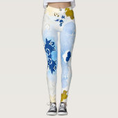 modern leggings in blue camouflage (Voorkant)
