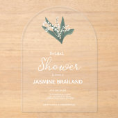 Modern Lelietje-van-dalen Boeket Bruidssalon Acryl Uitnodigingen (Voorkant)