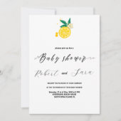 Modern Lemon bloementuin baby shower Party Kaart (Voorkant)