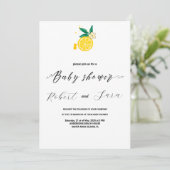 Modern Lemon bloementuin baby shower Party Kaart (Staand voorkant)