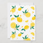 Modern Lemon bloementuin baby shower Party Kaart (Achterkant)