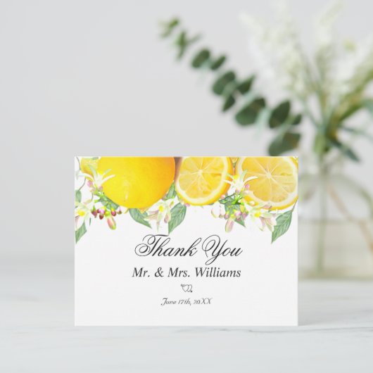 Modern Lemon Boho Summer Weddenschap Briefkaart (Staand voorkant)