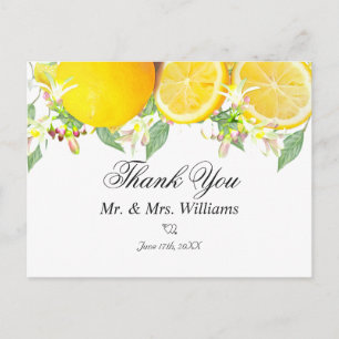 Modern Lemon Boho Summer Weddenschap Briefkaart