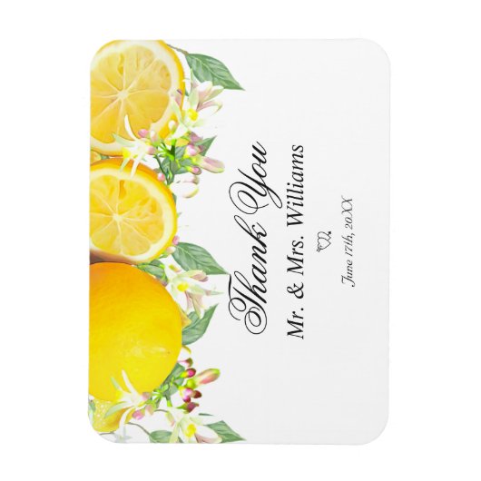 Modern Lemon Boho Summer Weddenschap Magneet (Verticaal)