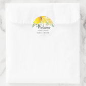 Modern Lemon Boho Summer Weddenschap Ronde Sticker (Tas)