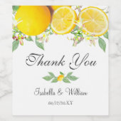 Modern Lemon Boho Summer Weddenschap Wijn Etiket (Enkel label)