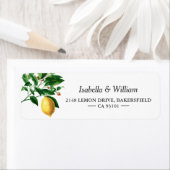 Modern Lemon Boho Summer Wedding Address Label (Insitu)