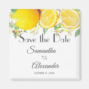 Modern Lemon Boho Summer Wedding Save the Date Magneet