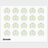 Modern Lemon Boho Zomer Baby shower Ronde Sticker (Vel)