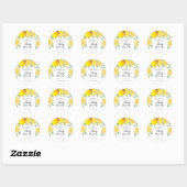Modern Lemon Boho Zomer Baby shower Ronde Sticker (Vel)