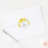 Modern Lemon Boho Zomer Baby shower Ronde Sticker (Envelop)