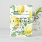 Modern Lemon Bridal Shower Kaart (Staand voorkant)