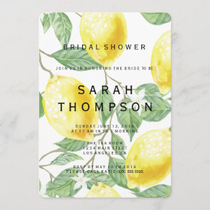 Modern Lemon Bridal Shower Kaart