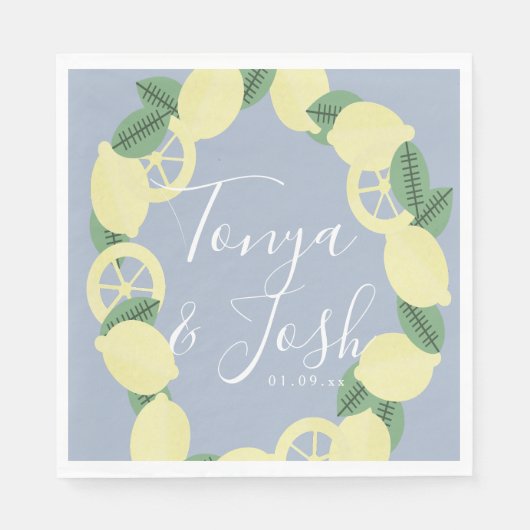 Modern Lemon Bunch Boho  koppels Servet (Voorkant)