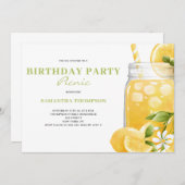 Modern Lemon Citrus Birthday Party Picnic Kaart (Voorkant / Achterkant)