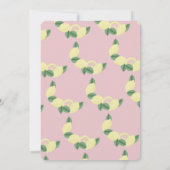 Modern Lemon Citrus Faux Glitter Stip Baby shower Kaart (Achterkant)