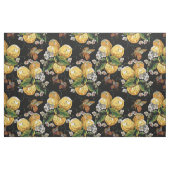 Modern Lemon Citrus Floral Butterfly Pattern Stof (Fat Quarter)