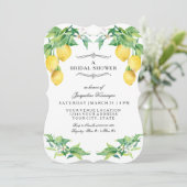 Modern Lemon Citrus Floral Elegant Bridal Shower Kaart (Staand voorkant)