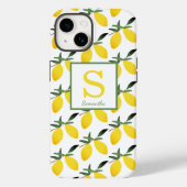 Modern Lemon Citrus Monogram Naam Case-Mate iPhone Case (Achterkant)