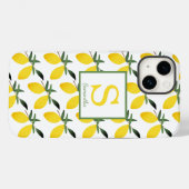 Modern Lemon Citrus Monogram Naam Case-Mate iPhone Case (Achterkant (horizontaal))