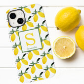 Modern Lemon Citrus Monogram Naam Case-Mate iPhone Case