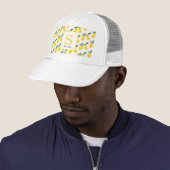 Modern Lemon Citrus Monogram Name Trucker Hat Pet (In situ)