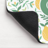 Modern Lemon Citrus Summer Yellow Green Monogram Muismat (Hoek)