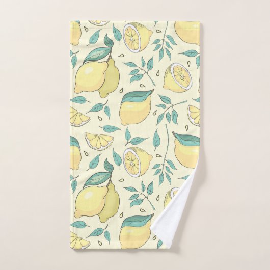 Modern Lemon Citrus Summer yellow Personalized Bad Handdoek (Handdoek)