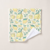 Modern Lemon Citrus Summer yellow Personalized Bad Handdoek (Wasdoekje)