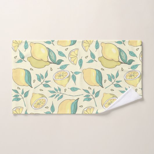 Modern Lemon Citrus Summer yellow Personalized Bad Handdoek (Handdoek)