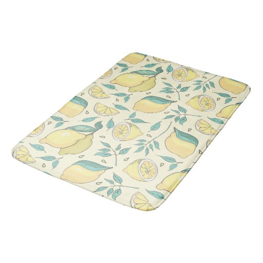 Modern Lemon Citrus Summer yellow Personalized Badmat (Gekanteld)