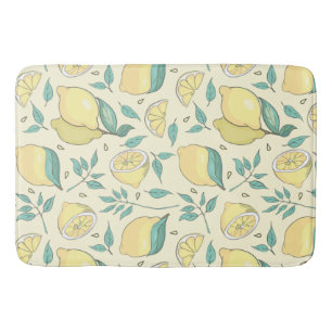 Modern Lemon Citrus Summer yellow Personalized Badmat