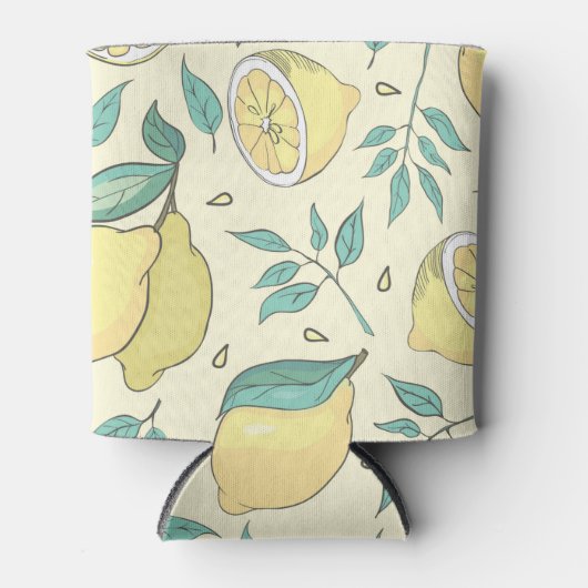Modern Lemon Citrus Summer yellow Personalized Blikjeskoeler (Voorkant)