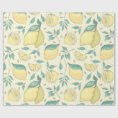Modern Lemon Citrus Summer yellow Personalized Cadeaupapier (Vlak)