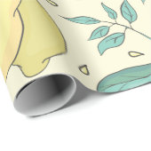 Modern Lemon Citrus Summer yellow Personalized Cadeaupapier (Rol Hoek)