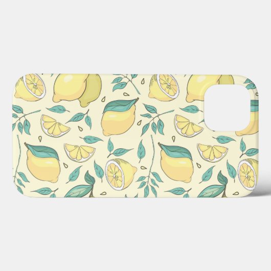 Modern Lemon Citrus Summer yellow Personalized Case-Mate iPhone Case (Achterkant (horizontaal))