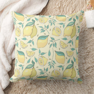 Modern Lemon Citrus Summer yellow Personalized Kussen